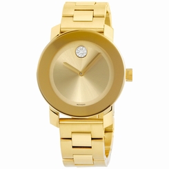 Movado Bold Gold Tone Stainless Steel Unisex Watch 3600104 885997044592