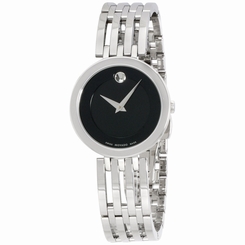 Movado Esperanza Black Dial Stainless Steel Ladies Watch 0607051