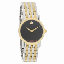 Movado Red Label Museum Ladies Black Dial Two Tone Swiss Automatic Watch 0607011