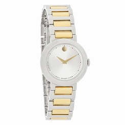 Movado Concerto Mini Ladies Silver Dial Two Tone Swiss Quartz Watch 0606703
