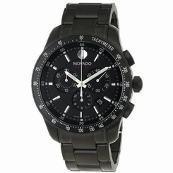 MOVADO SERIES 800 MEN'S 43MM CHRONOGRAPH BLACK STEEL BRACELET DATE WATCH 2600107