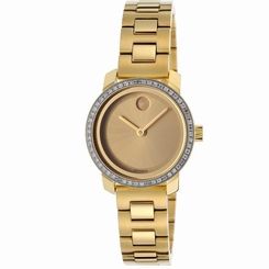 MOVADO WOMEN'S GOLD TONE STEEL BRACELET & CASE SWISS QUARTZ WATCH 3600215