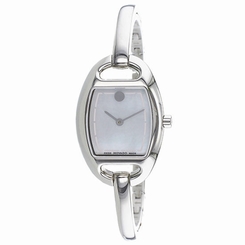 Movado Women's 24mm Silver Steel Bracelet & Case Sapphire Glass Watch 606606