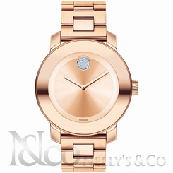 Movado Bold 3600086 Rose Gold Tone SS Crystal 36 mm Unisex Watch