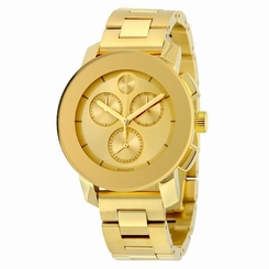 MOVADO UNISEX GOLD TONE STEEL BRACELET & CASE SWISS QUARTZ WATCH 3600358