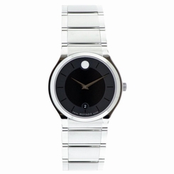 Movado Men's 38mm Silver Steel Bracelet & Case Quartz Date Watch 606478
