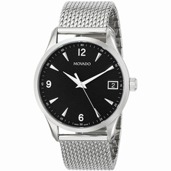 Movado Men's 42mm Silver Steel Bracelet & Case Sapphire Glass Date Watch 0606802