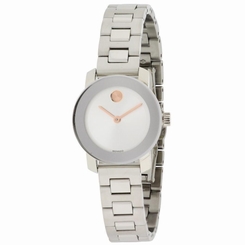 Movado Bold Women's 25mm Silver Steel Bracelet & Case Quartz Watch 3600234