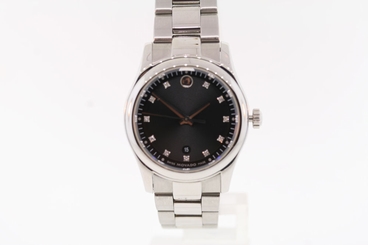 Ladies Movado 0606497 Sportivo Stainless Steel Black Dial Watch