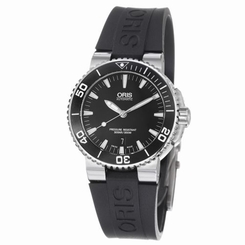 NEW ORIS AQUIS DATE BLACK DIAL 733 7653 4154 RUBBER STRAP