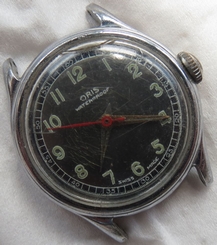 Oris Military wristwatch nickel chromiun case load manual 31,5 mm. in diameter