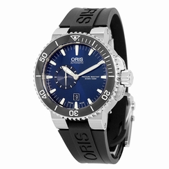 ORIS Aquis Date Blue Dial Black Rubber Men's Watch 743 7673 4135