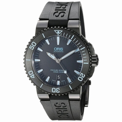 ORIS MEN'S 43MM BLACK RUBBER BAND STEEL CASE AUTOMATIC WATCH 73376534725RS