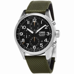 Oris Propilot Men's 44mm Chronograph Automatic Green Canvas Watch 77476994134LS