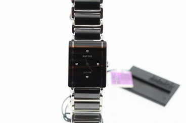 NWT Ladies Rado Intergral Jubile�� R20488712 Black & Silver Diamond Marker Watch