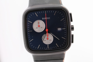 NWT Men's Rado R5.5 R28886202 Black Ceramic Chronograph Swiss Quartz Watch