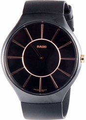 Rado True Thinline Black Dial Ceramic Unisex Watch R27741159