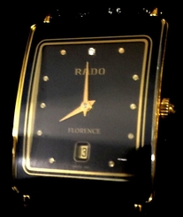 Men's Midsize Watch 24mm RADO FLORENCE Quartz Date 1P Black Dial 160.3605.2N