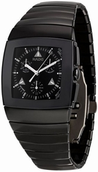 NWOT Men's Rado Sintra R13764152 Black Ceramic Multi-Function Swiss Quartz Watch 758498035676