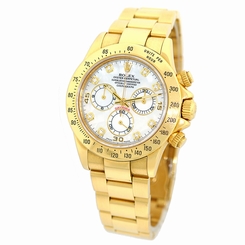 ROLEX 18K Yellow Gold Daytona Cosmograph 116528 M Serial Factory Diamond Warrant