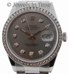 Rolex Mens Datejust Automatic Steel/Diamond Wrist Watch 16030