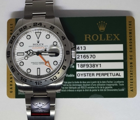 Rolex Explorer II Stainless Steel White Dial Mens 42mm Watch Box/Papers 216570 845960029698