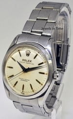 Rolex Vintage Oyster Perpetual Automatic Mens Steel Watch & Box 6564