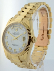 Rolex Day-Date President 18k Yellow Gold & MOP Dial Box/Papers 118238