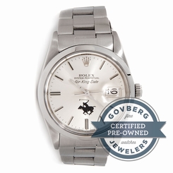 Rolex Air-King Polo Logo 5700N Automatic 34mm Steel Bracelet Date Mens Watch