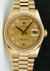 Rolex Day Date President Gold Champagne Jubilee Diamond 118238 - WATCH CHEST
