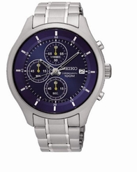 Seiko Chronograph SKS537 Blue Dial Stainless Steel Men's Watch