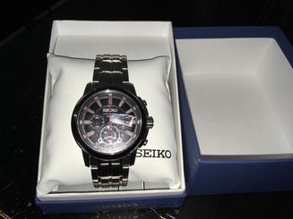 SEIKO Men's Solar Powered Chronograph Watch Recraft SSC389 Stainless CAL V175
