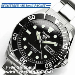 SEIKO 5 SPORTS SNZF17 SNZF17J Automatic Silver Black Men's Watch Made in Japan