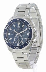 New Tag Heuer Aquaracer Blue Chronograph Quartz Steel Men's Watch CAY111B.BA0927