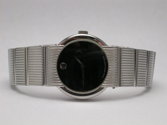 MOVADO CONCERTO CLASSIC LUXURY STAINLESS STEEL BLACK DIAL LADIES WATCH
