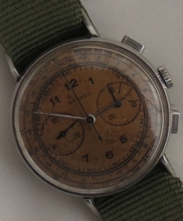 Movado Chronograph mens wristwatch steel case 34 mm. in diameter load manual