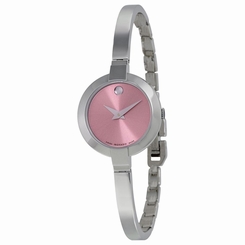 Movado 0606596 Womens Pink Dial Analog Quartz Watch with Stainless Steel Strap