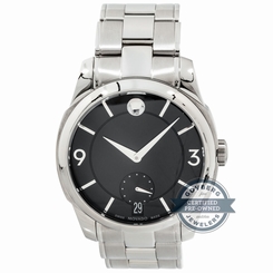 Movado LX 0606626 Quartz 42mm Steel Black Dial Mens Bracelet Watch