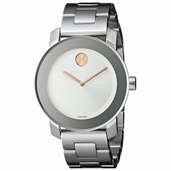 Movado 3600084 Womens Silver Dial Analog Quartz Watch with Stainless Steel Strap