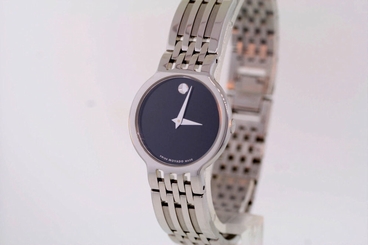 Ladies Movado 0606043 ESPERANZA Stainless Steel Black Dial Watch
