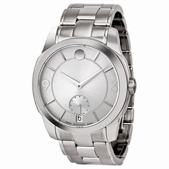 MOVADO LX 0606627 MANS STAINLESS STEEL SILVER DIAL WATCH $1395.00 RETAIL