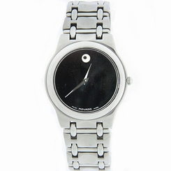 W333- MOVADO 81-E4-9874 MUSEUM DIAL STAINLESS STEEL DRESS QUARTZ WATCH!