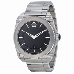 Movado 0606550 Mens Black Dial Analog Quartz Watch with Stainless Steel Strap 885997026130