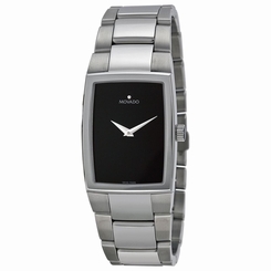 Movado 606662 Womens Black Dial Analog Quartz Watch with Stainless Steel Strap 845960049139