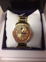 Movado Bold 32mm Unisex Gold Steel Quartz Watch 3600355