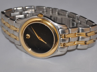 Authentic MOVADO Analog, Luxury Two Tone Classic Museum Watch Model 81-E4-0863
