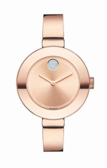 MOVADO BOLD Rose Gold 9 Gemstones Stainless Steel Women's Watch - 34mm