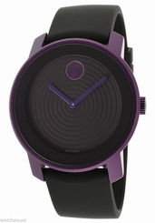 Movado Bold Men's Black Dial Silicone Band Analog Display Swiss Watch 3600175