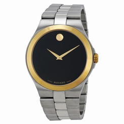Movado Black Dial Two-Tone Stainless Steel Mens Watch 0606557 845960054553