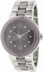 Movado Women's Cerena 0606554 Silver Stainless-Steel Swiss Quartz Watch
